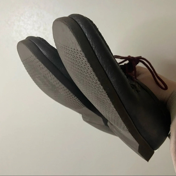 NOMADS Leather Loafer Arch Preserver Shoe Size 9.5 Wide Maroon Lace Up Preppy - Picture 12 of 15